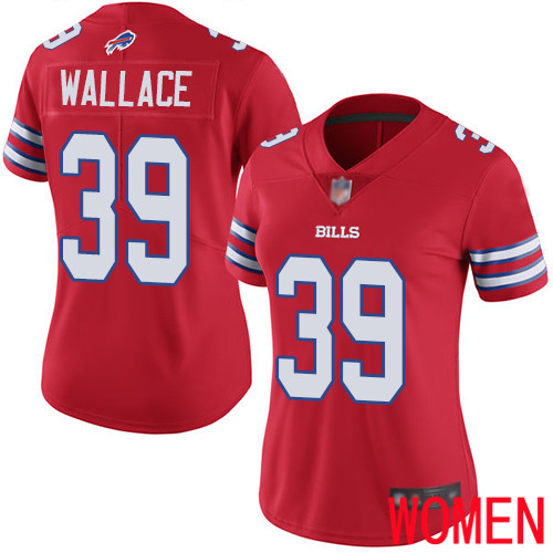 Women Buffalo Bills #39 Levi Wallace Limited Red Rush Vapor Untouchable NFL Jersey